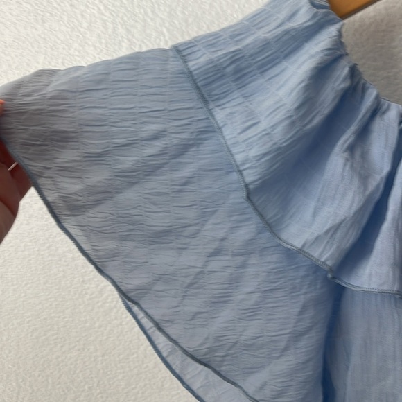 SHIEN Elegant Light Blue Off-Shoulder Top Pant Set Wide Leg Church Vacation Vibe - Picture 6 of 8